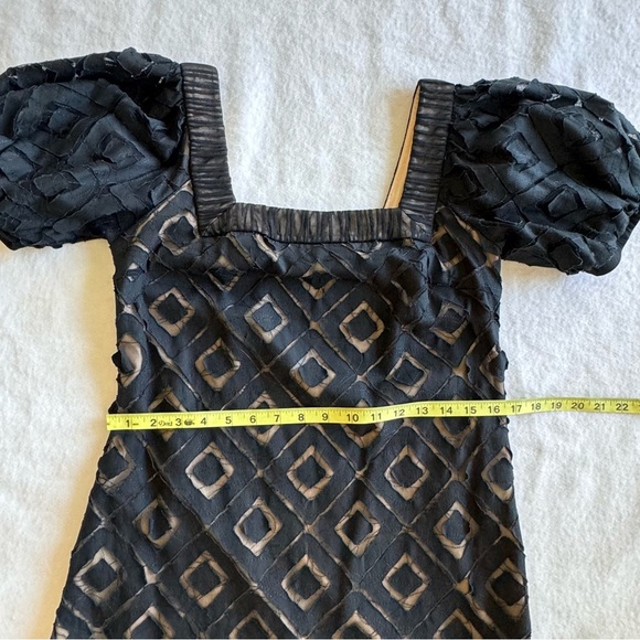 Lyndia Mini Black Fit and Flair Dress Puff-Sleeves Size 8 - Picture 11 of 12